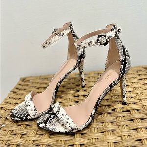 Aldo Snake-print stiletto heeled sandals